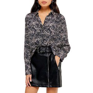 Nordstrom Topshop Animal Mensy Button-Up Top